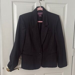 Dark gray, pinstripe, blazer, white and pink pinstripes size 10 acquisition